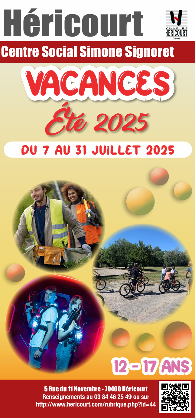 VACANCES ÉTÉ 2025 du 7 au 31 Juillet 