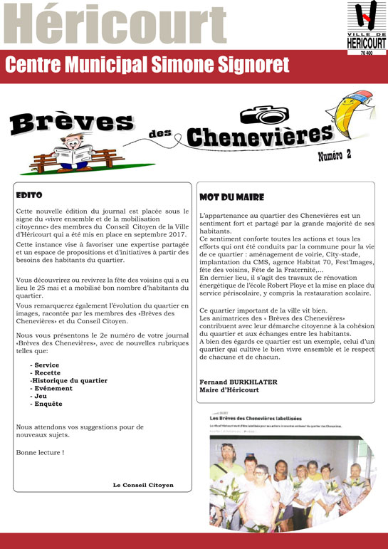 Brèves des Chenevières - Numéro 2