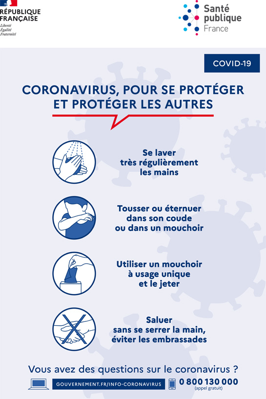 Gestes barrières Coronavirus